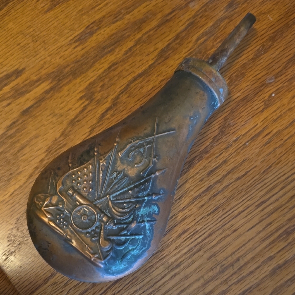 Vintage Brass Powder Flask